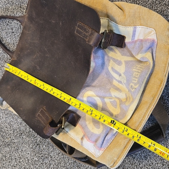 Vintage Selina Vaughan Royal Quality Brown& Tan Men's Bag Backpack - Picture 3 of 15